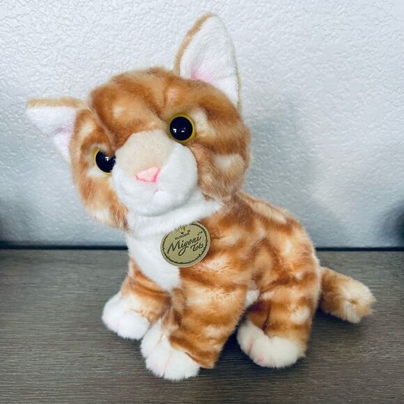 Miyoni Orange Tabby Cat Kitten Plush Stuffed Animal - Picture 1 of 4